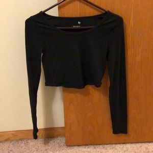 Plain black crop top
